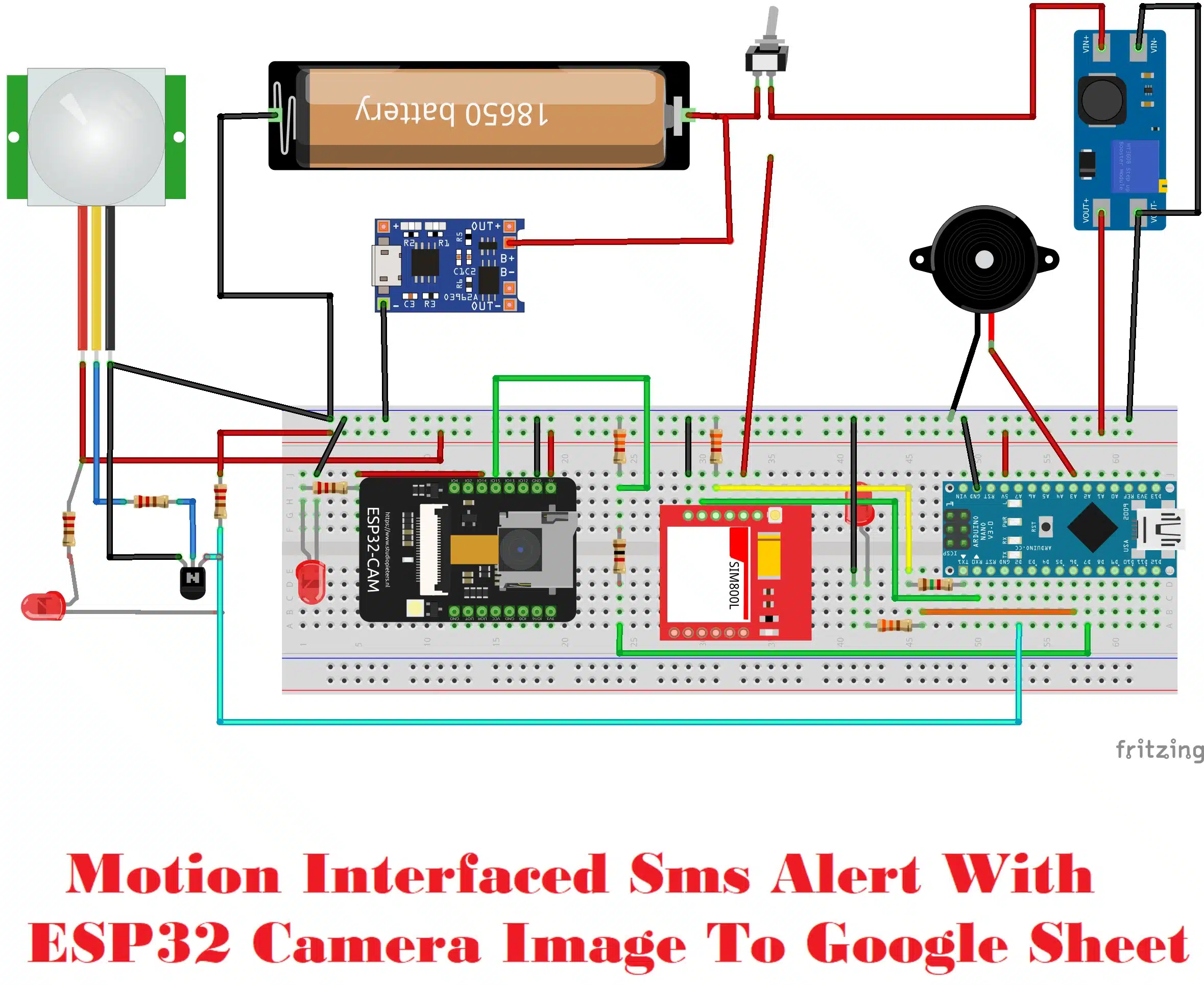 Motion Alert on SMS with Image Capture Using ESP32 Cam